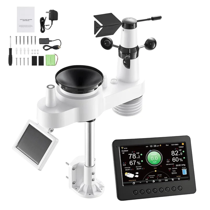 VEVOR Station Météo sans Fil WiFi 7-en-1 avec Écran TFT Couleur